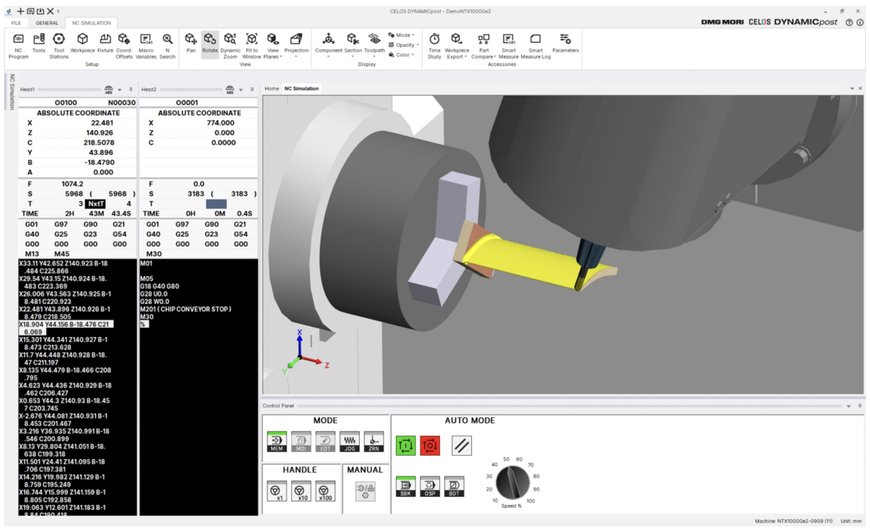 加工現場におけるデジタルツインを実現 CAM と当社の機械をつなぐソフトウェア「CELOS DYNAMICpost」を開発